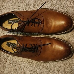 Aston Grey Men's Brown Leather Dress Shoes